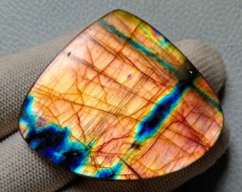 Amazing Rare Flashy Labradorite Cabochon Pendant Jewelry Making Stone Labradorite  Stone 46X51X5 mm 102 Crt Labradorite Stone