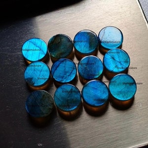 Cabochon rond Top Sky AAA de forme ronde en labradorite de 5 à 30 mm, cabine à dos plat 5,6,7,8,9,10,11,12,13,14,15,16,17,18,19,20, Dimensions 25,30 mm image 8