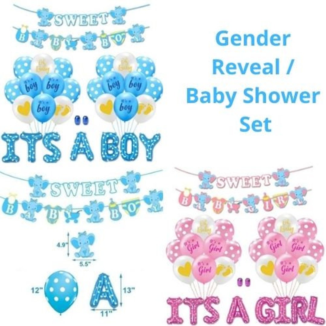 ITS A GIRL/ BOY Set of Balloons Baby Shower New Born Baby Baloons Pink ...