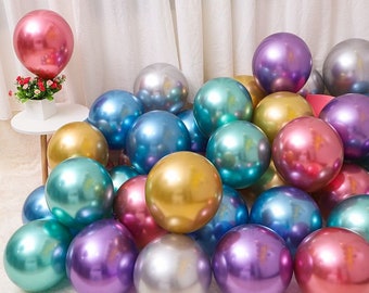 12" Inch Metallic Pearl Chrome Latex Balloons for Couple Birthday Party decor UK 12" Inch Metallic Pearl Chrome Latex Balloons for Couple Birthday Party decor UK