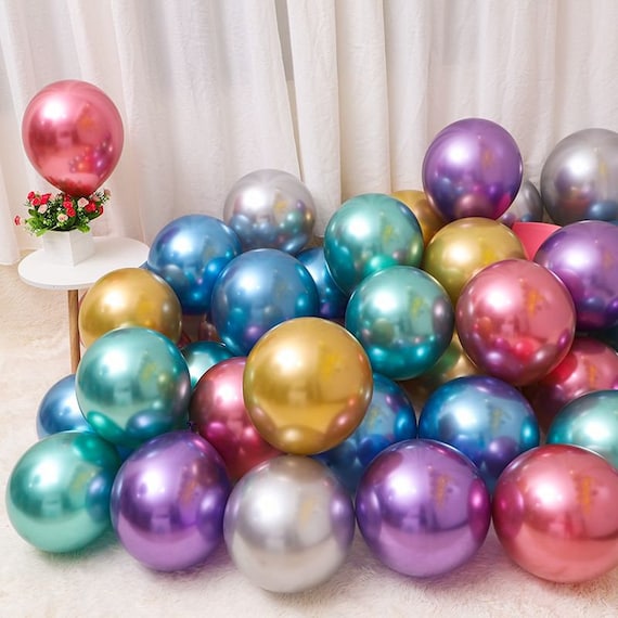 Metallic Chrome Balloons 10 Inch Round Shaped Wedding Birthday | Etsy UK