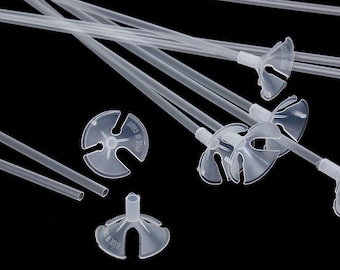 32cm long Transparent Balloons sticks and wide cups holds up to 12 inch balloons