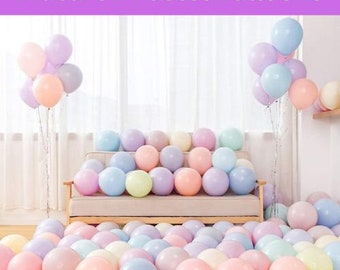 100 Pastel Colors Latex Balloons | Pastel Balloons 5" 10" | Pastel Party Balloons | Birthday Balloons Set | Easter Ballon | Macaron balloons