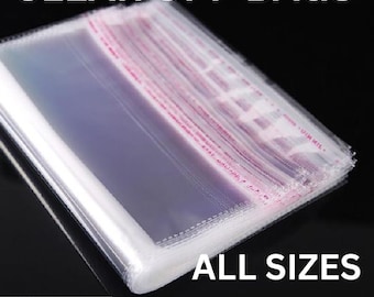 Clear Self Adhesive Seal Plastic Bags Transparent Resealable Cellophane OPP Packing Poly Bags