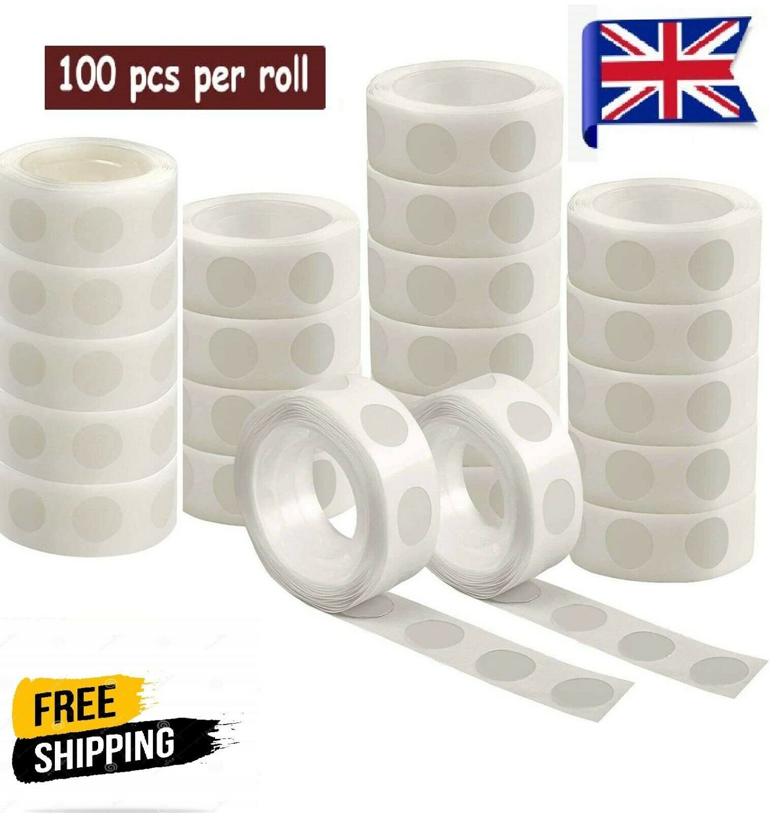 Glue Adhesive Dots, 100 Glue Points on A Roll, Balloon Dots