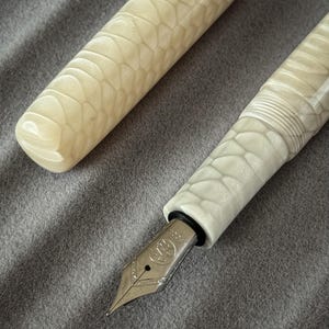 Handmade Fountain Pen made with Beige Juma and Bock nib