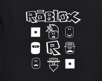 Roblox Youth Boys White Square Logo Black Tee Shirt New XS(4-5
