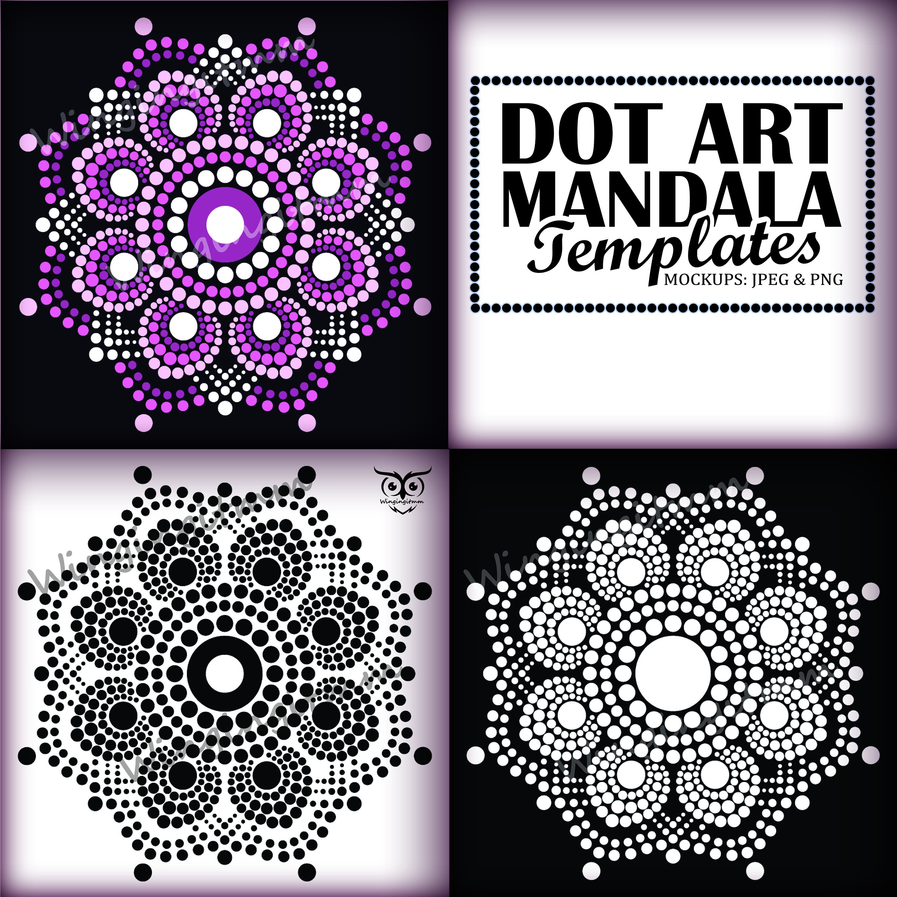 LOINFE Mandala Dot Painting Templates 24pcs Mandala Stencils