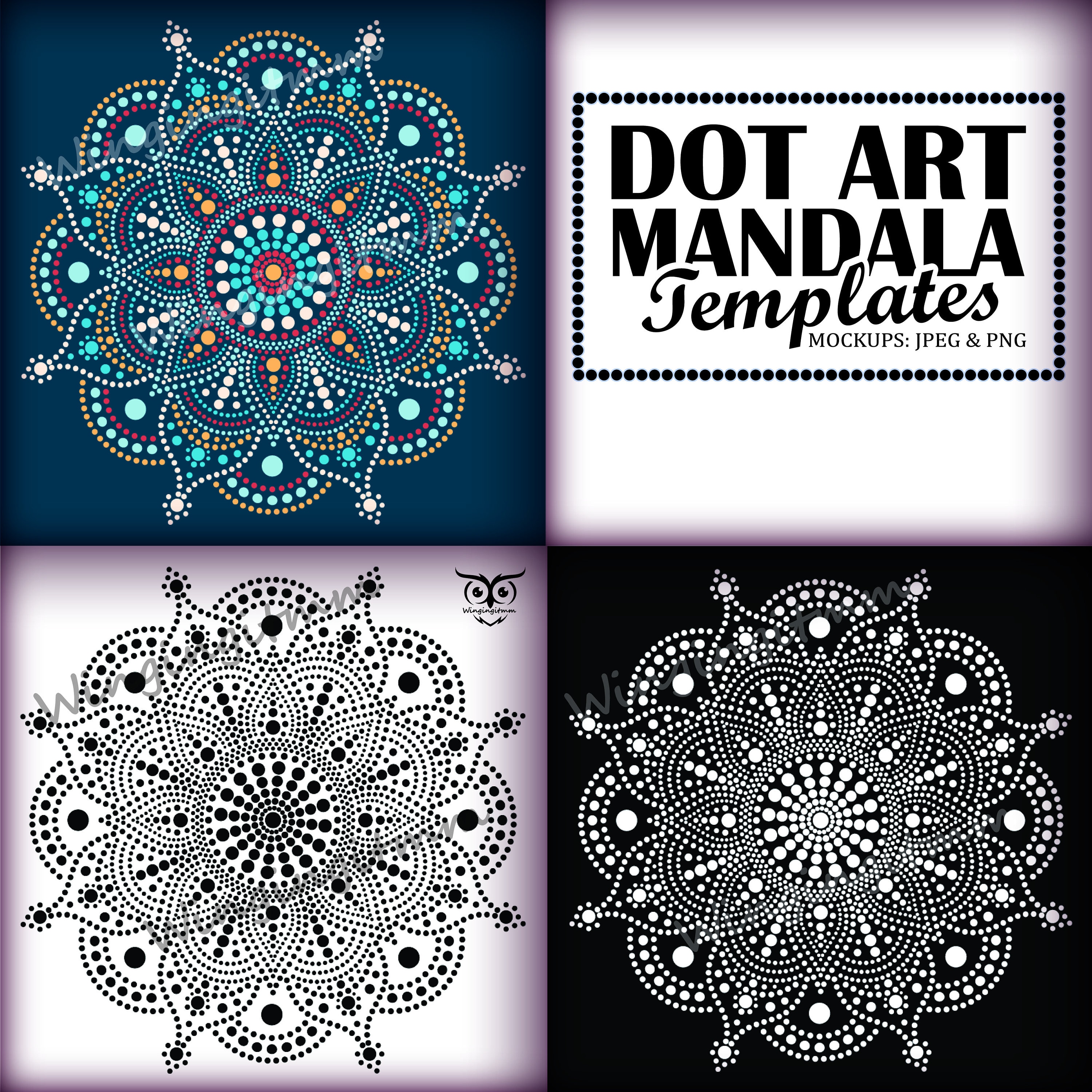 LOINFE Mandala Dot Painting Templates 24pcs Mandala Stencils