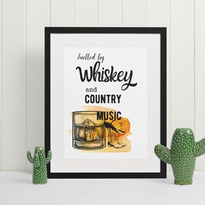 Música country y whisky imprimir música country regalo imprimir signo impresión personalizada regalo personalizado país regalo país presente