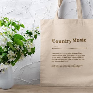 Country Music Tote Bag country merchandise customised totes country music country girl bag gift