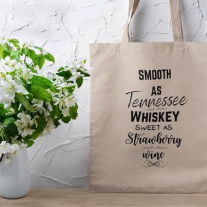 Tennessee whiskey’ tote bag country music gift  lyric song customised totes country music bag gift