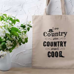 Country music slogan tote bag country music merchandise lyric song customised totes country music bag gift