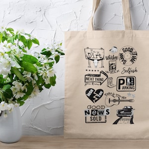 Original design Country Music tote bag country music merchandise lyric song customised totes country music bag gift