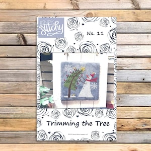 Trimming the Tree, Bendy Stitchy Designs, Cross Stitch, Snowman & Christmas Tree