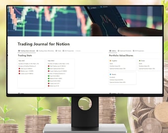 Finance Compass 2.0 - Trading Journal + Investment Portfolio Template for Notion