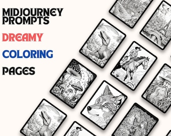 10+ Psychedelic and Dreamy Midjourney Prompts + downloadable Pdf, PNG and SVG files -For AI Coloring Book Pages, Ai prints and Wall Art