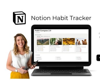 Notion Habit Tracker Template - For ADHS Brains, Inspired by Atomic Habits by James Clear, Vision Board - Track Your Routines