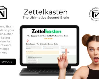Notion Zettelkasten Template - Second Brain for Students & Knowledge Workers - Study Guide -ADHD Friendly - 2024