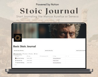 Stoic Journaling Template for Notion, Unlock the Power of Stoicism and Start Journaling like Marcus Aurelius
