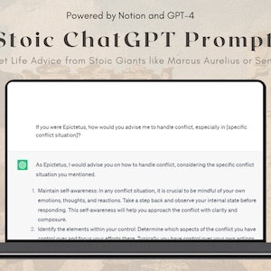 Stoic ChatGPT Prompts - Get deep Stoic insights from giants like Marcus Aurelius or Epictetus by leveraging the power of AI language models