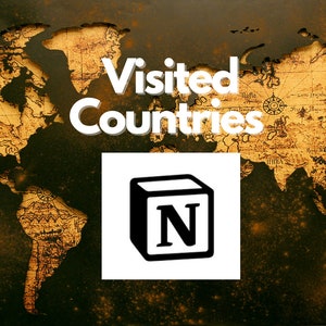 Visited Countries of the World Template for Notion + PDF (Checklist)