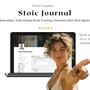 Notion Journal Template - Daily Stoic Journaling like Marcus Aurelius or Seneca for Mindfulness - Diary - Digital Planner - ADHS - Quotes