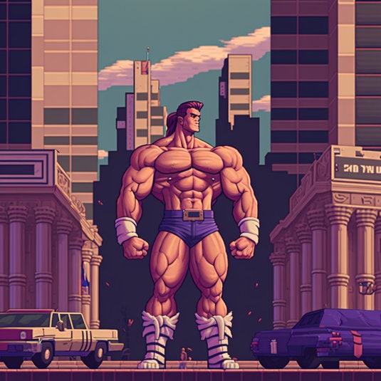 Midjourney Image Ai Prompt 16 Bit Retro Video Game Style Wallpaper ...