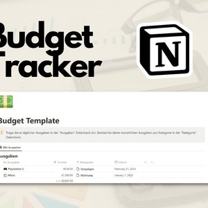 Budget-und Ausgaben-Tracker für Notion - Notion Template Deutsch