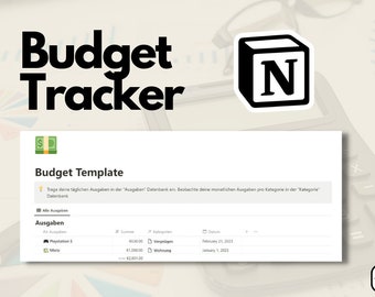 Budget-und Ausgaben-Tracker für Notion - Notion Template Deutsch