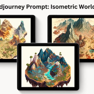 10 MidJourney V 5.2-aanwijzingen voor isometrische wereldkaarten, gameontwerp, wereldopbouw, fantasie, beste midjourney-prompt, aanpasbaar, AI-kunst