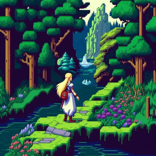 Midjourney Image Ai Prompt 16 Bit Retro Video Game Style Wallpaper ...