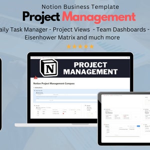 Notion Project Management Business Template - For Freelancers, Start-ups & Small Businesses  - 2023 Business Planner | Kanban Board