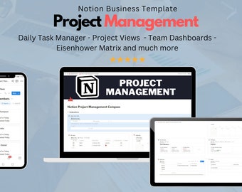 Notion Project Management Business Template - For Freelancers, Start-ups & Small Businesses  - 2023 Business Planner | Kanban Board