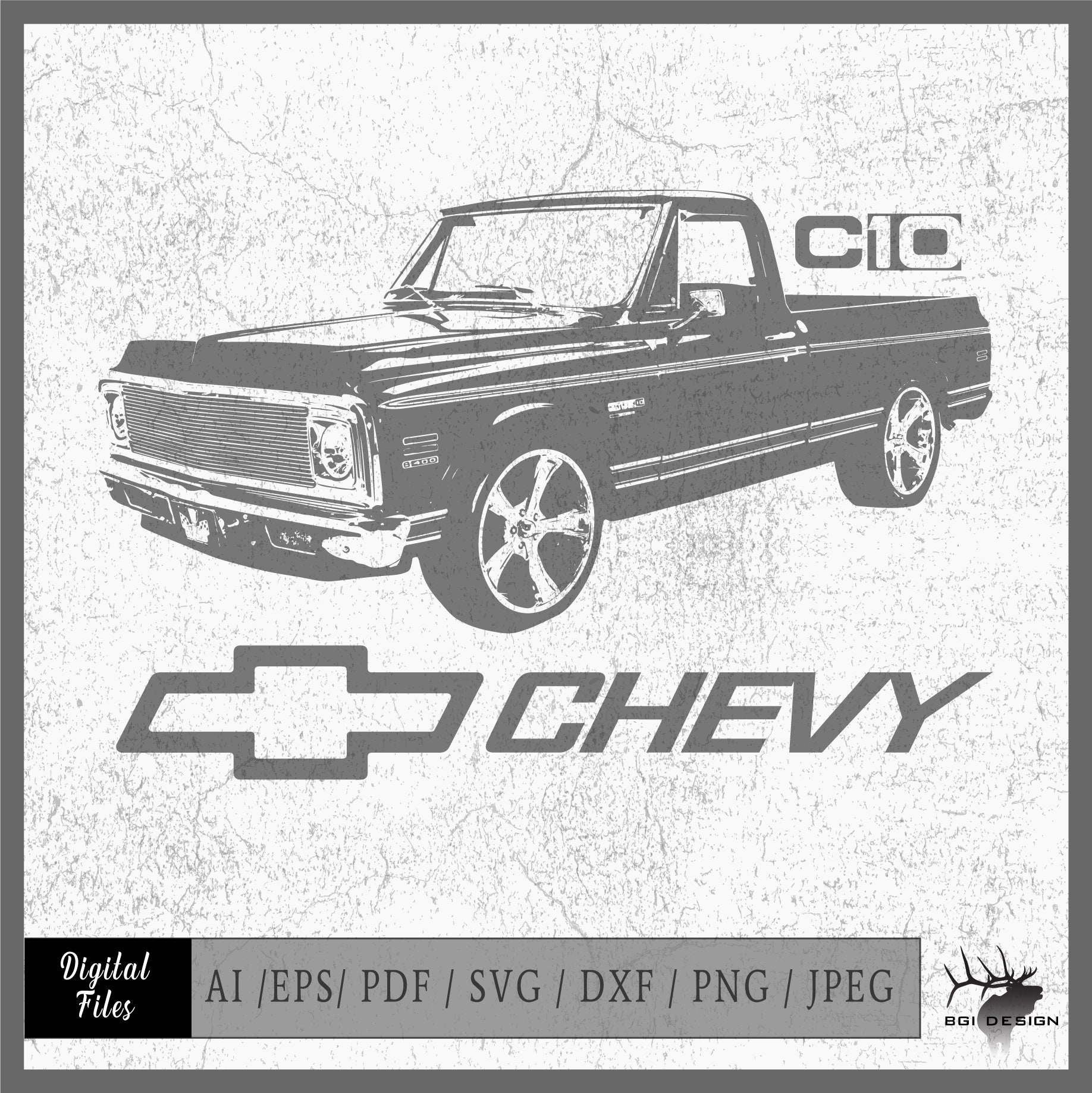 Chevy C10 Vector Eps / Ai / Svg / Png Pickup - Etsy