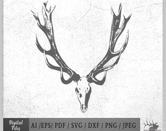 Elk Horns Vector 5 Eps / Ai / Svg / Dxf / Pdf / Png / Jpeg Elk | Etsy
