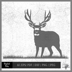 Maultier-Hirsch 77635 Vektor eps / ai / pdf / dxf / png / jpeg Bock Silhouette