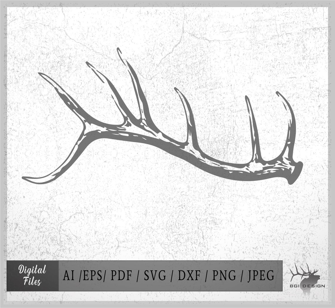 Elk Horns Vector 6 Eps / Ai / Svg / Dxf / Pdf / Png / Jpeg Elk - Etsy