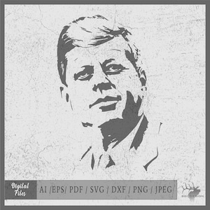 John F Kennedy eps / ai / svg / pdf / dxf / png / jpeg President svg