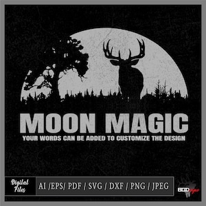 Mond Magie eps / ai / pdf / dxf / svg / png / jpeg Buck Silhouette