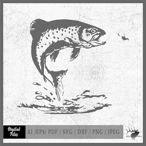 Trout 2 vector eps / ai / svg / pdf / dxf / png / jpeg Fish Fishing