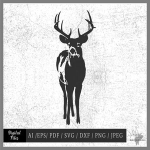 Weißwedelhirsch 64v Vektor eps / ai / svg / pdf / dxf / png / jpeg Buck Silhouette