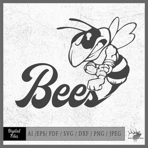 ミツバチのBWベクターファイル .ai / .eps / pdf / svg / jpeg / png ミツバチのマスコット