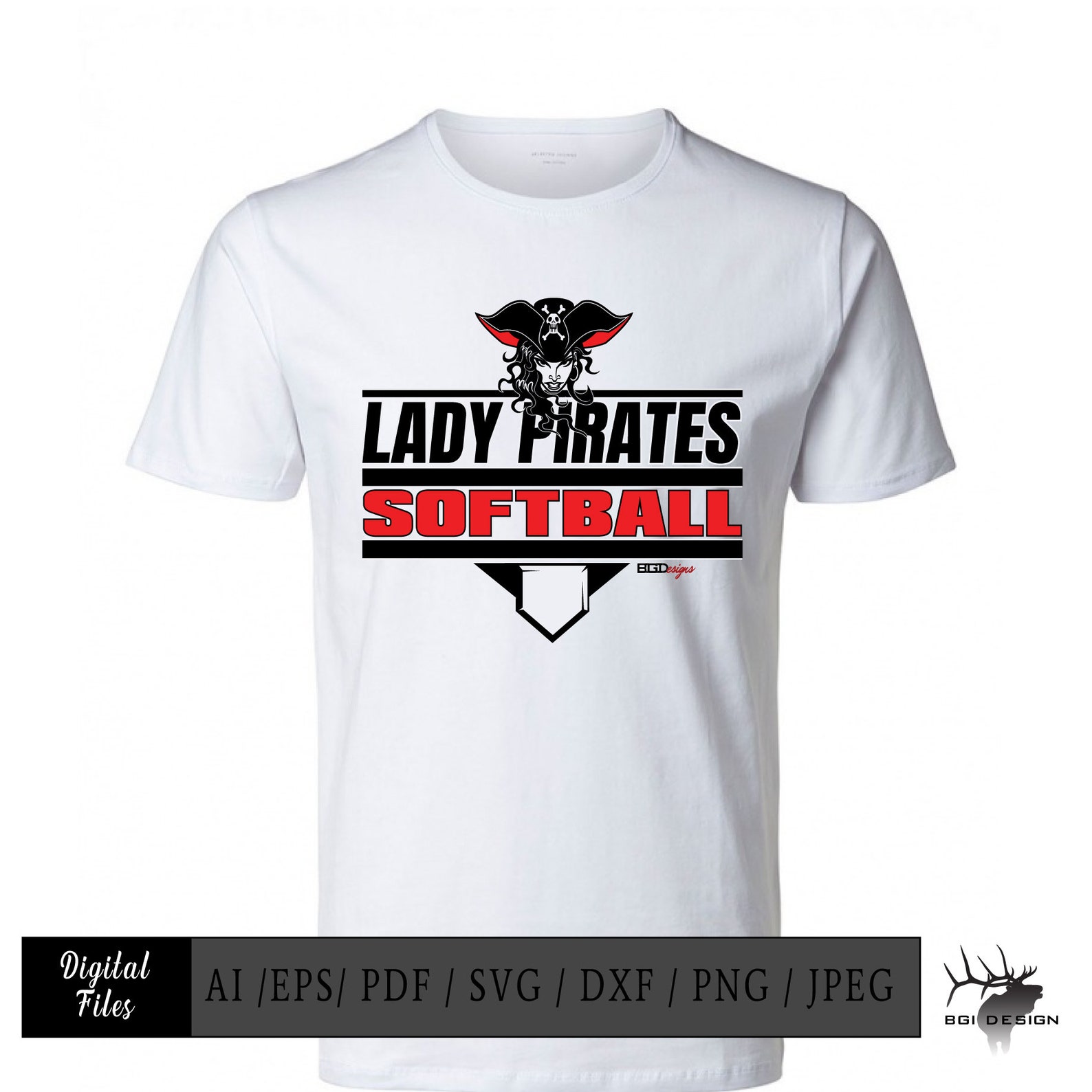 Lady Pirates Softball 2 Vector Files .ai / .eps / Pdf / Svg / - Etsy