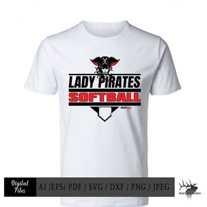 Lady Pirates Softball 2 Vector Files .ai / .eps / Pdf / Svg / Jpeg / Png Softball Template - Etsy