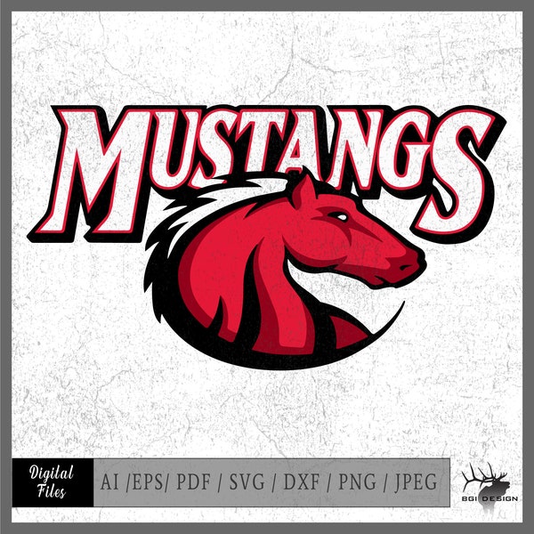 Mustangs vector eps / ai / svg / png Central Maine Community College Tshirt Template