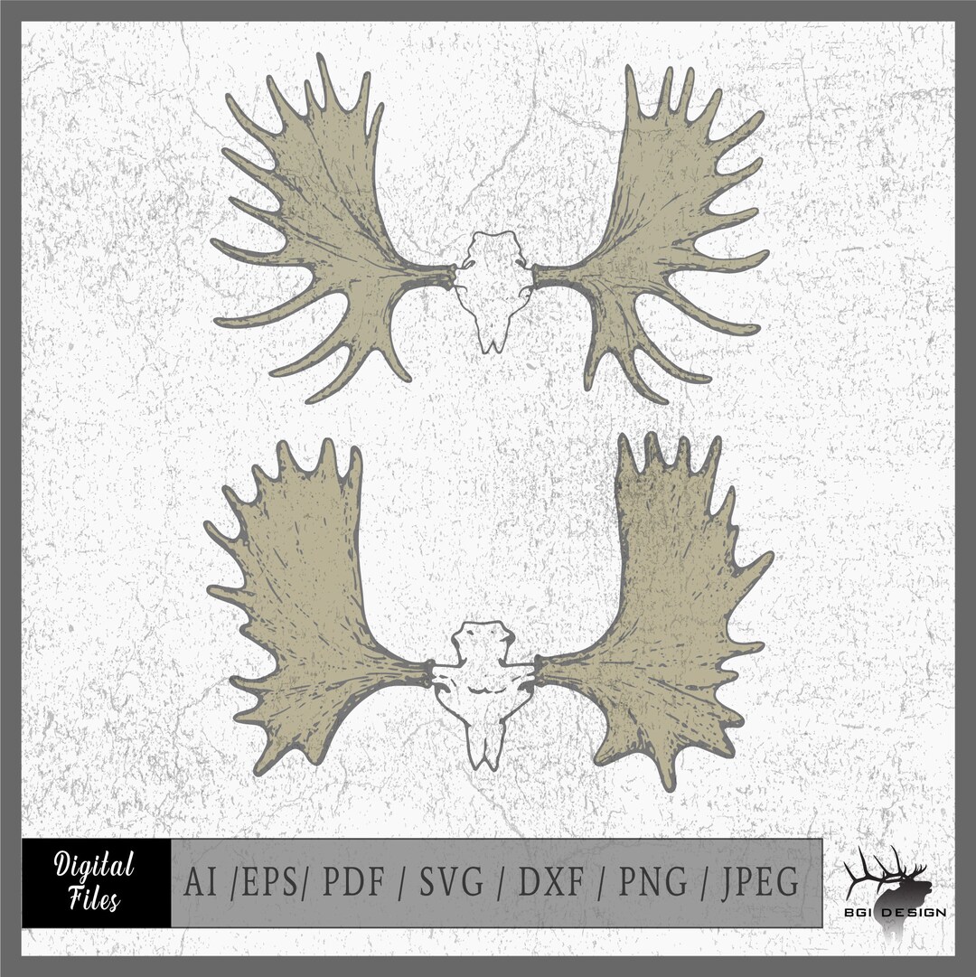 Moose Skull 1 Vector Eps / Ai / Svg / Png - Etsy