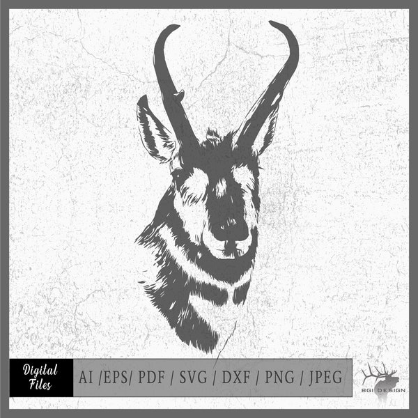 Pronghorn 1 vector eps / ai / pdf / dxf / svg / png / jpeg Antelope Buck