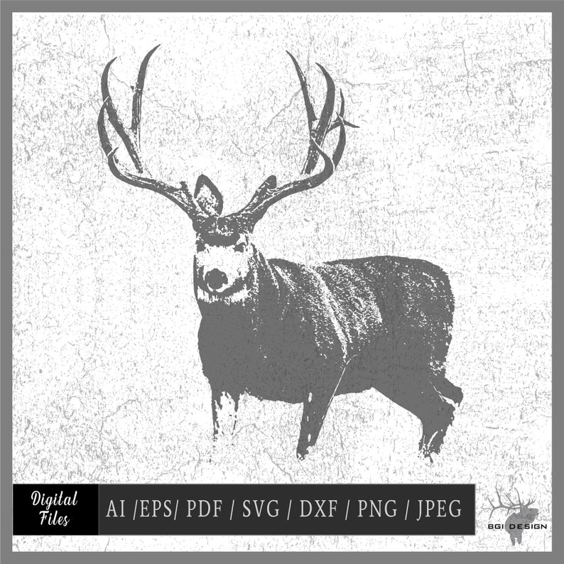 Mule Deer 673g Vector Eps / Ai / Pdf / Svg / Dxf / Png / Jpeg Buck ...