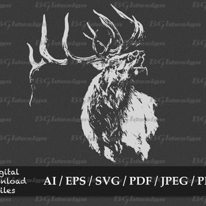 Bugling Elk 2 vector eps / ai / svg / png Bull Elk